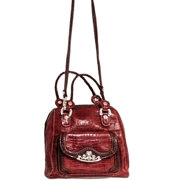 MC Marc Chantal Croc Embossed Western-Inspired Satchel ~ Shoulder Bag w/Key Tab! - Picture 10 of 16